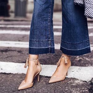 Ann Taylor Pointy Toe Tie Up Heels